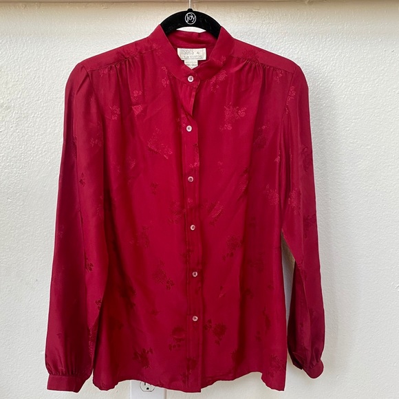 Vintage Tops - Vintage Silk Floral Blouse